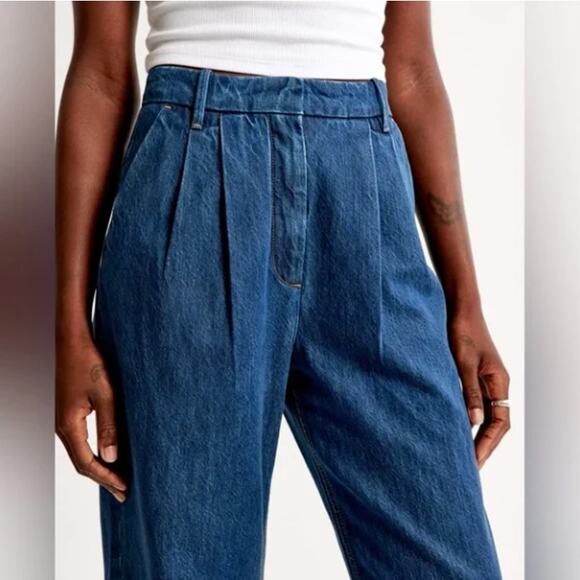 ABERCROMBIE & FITCH Sloane Tailored Wide Leg Jean Trousers Sz 31/12R $100 {N37} - Picture 4 of 5